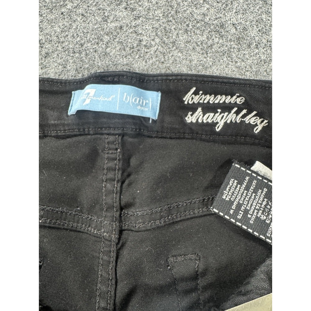 7 For All Mankind Women's Black Straight Leg Jeans Size 27 Blair - Picture 7 of 9